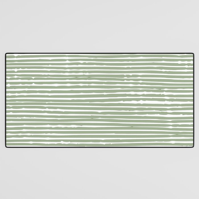 Abstract Stripes, Sage Green, Boho Wall Art Desk Mat Gallery Image 3