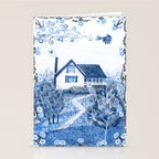 The Old Country Farm in Navy Blue - Farm House Decor Stationery Card Gallery Image 2