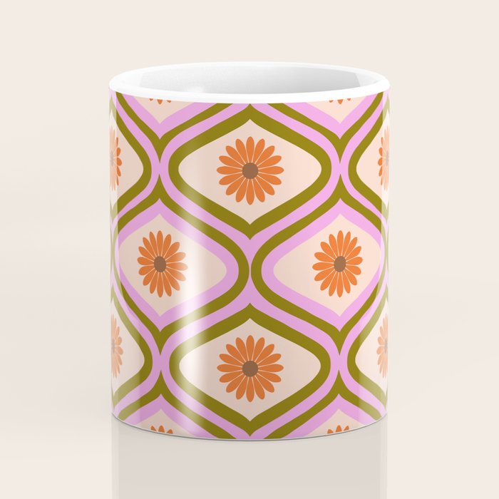 70s Disco Daisy Flower Pattern Coffee Mug Gallery Image 4