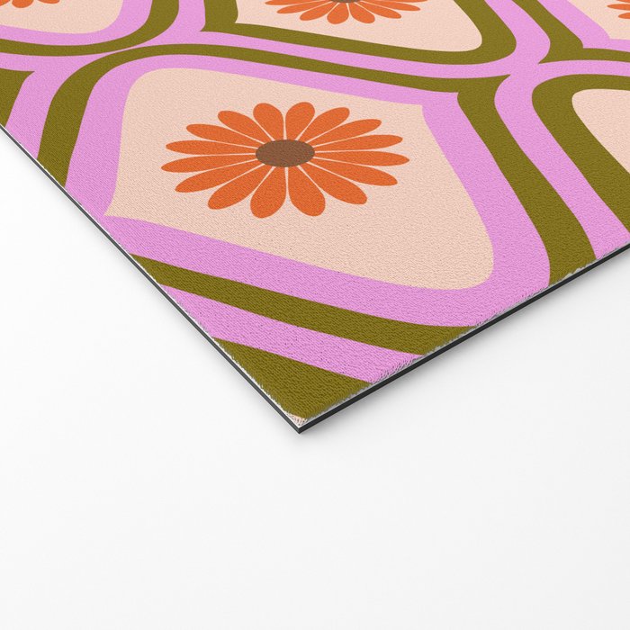 70s Disco Daisy Flower Pattern Welcome Mat Gallery Image 2