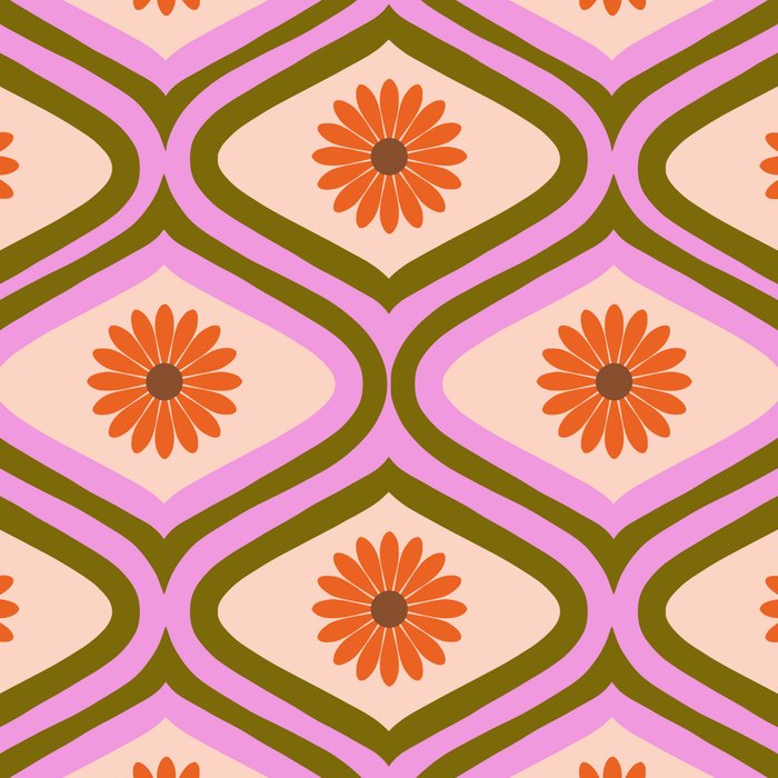 70s Disco Daisy Flower Pattern Coffee Mug Gallery Image 2