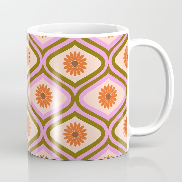 70s Disco Daisy Flower Pattern Coffee Mug Gallery Image 1