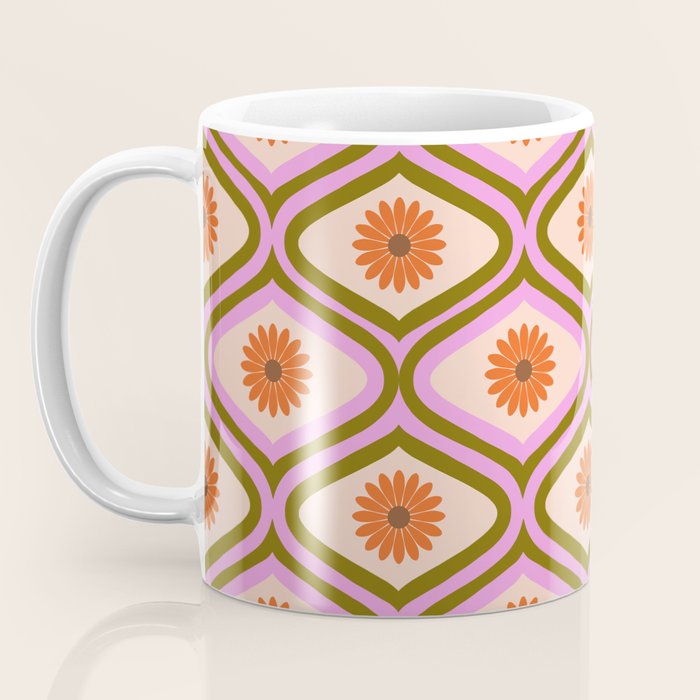70s Disco Daisy Flower Pattern Coffee Mug Gallery Image 3