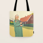 Woman with a cat Tote Bag Gallery Image 1