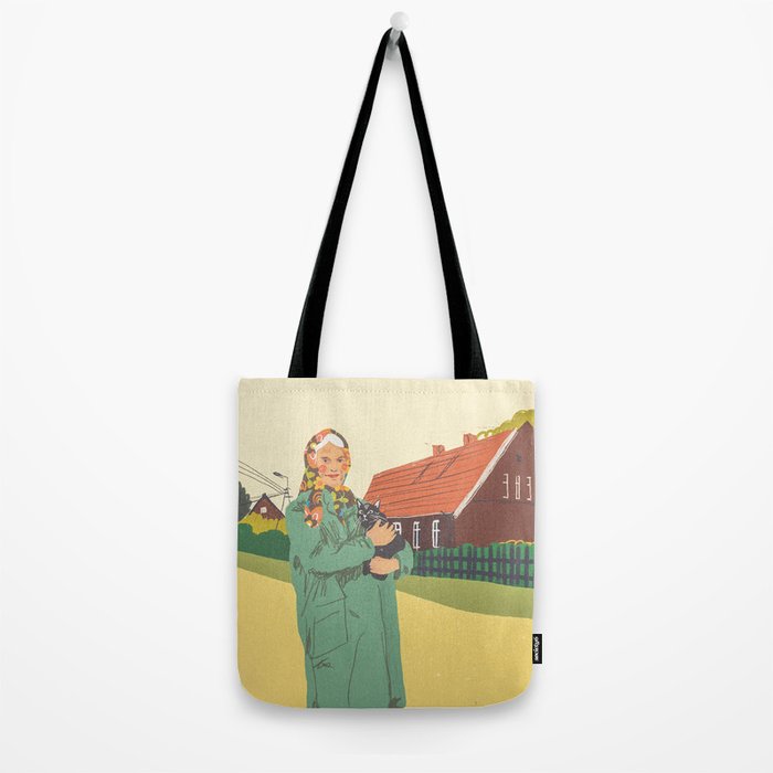 Woman with a cat Tote Bag Gallery Image 2