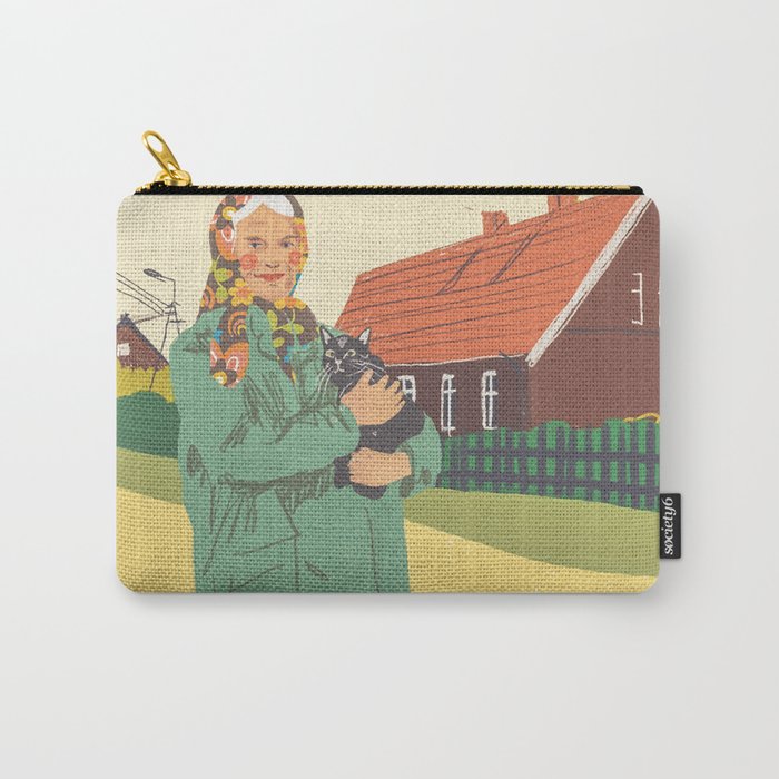 Woman with a cat Carry All Pouch Gallery Image 1