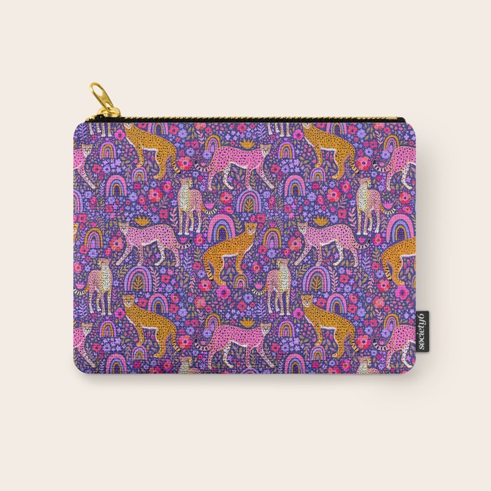 Cheetah in a Rainbow Garden Carry All Pouch Gallery Image 1