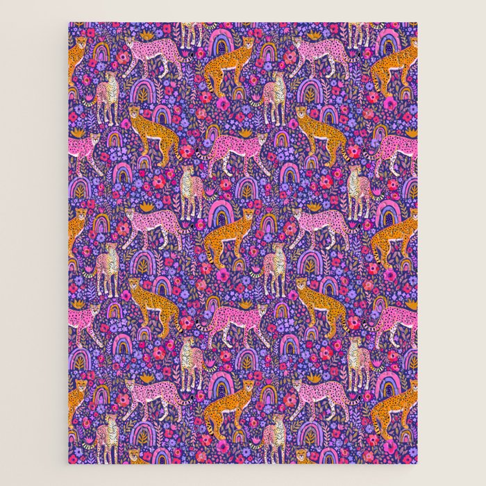 Cheetah in a Rainbow Garden Jigsaw Puzzle Gallery Image 1