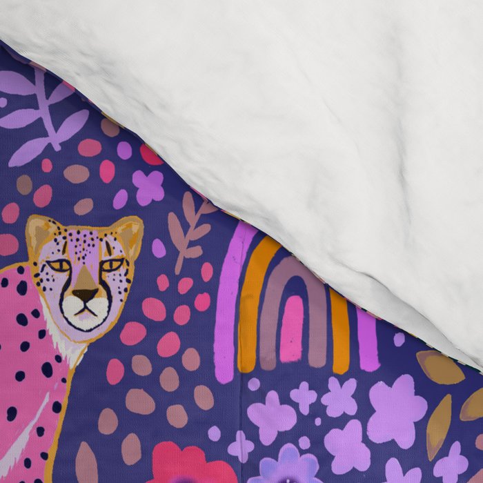 Cheetah in a Rainbow Garden Comforter Gallery Image 4