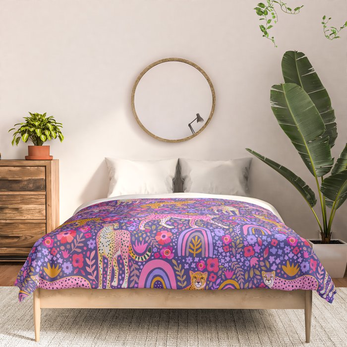 Cheetah in a Rainbow Garden Comforter Gallery Image 3