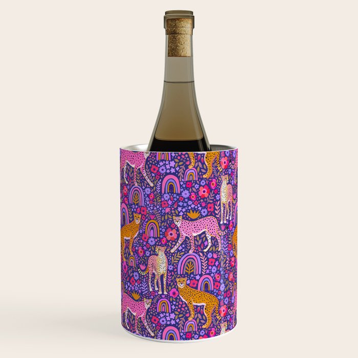 Cheetah in a Rainbow Garden Wine Chiller Gallery Image 2
