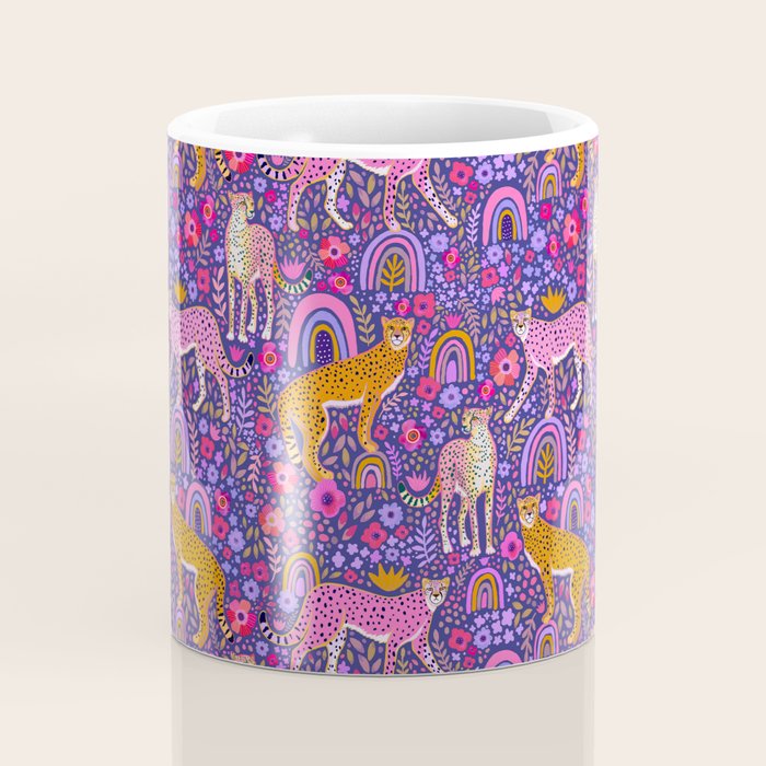 Cheetah in a Rainbow Garden Coffee Mug Gallery Image 4