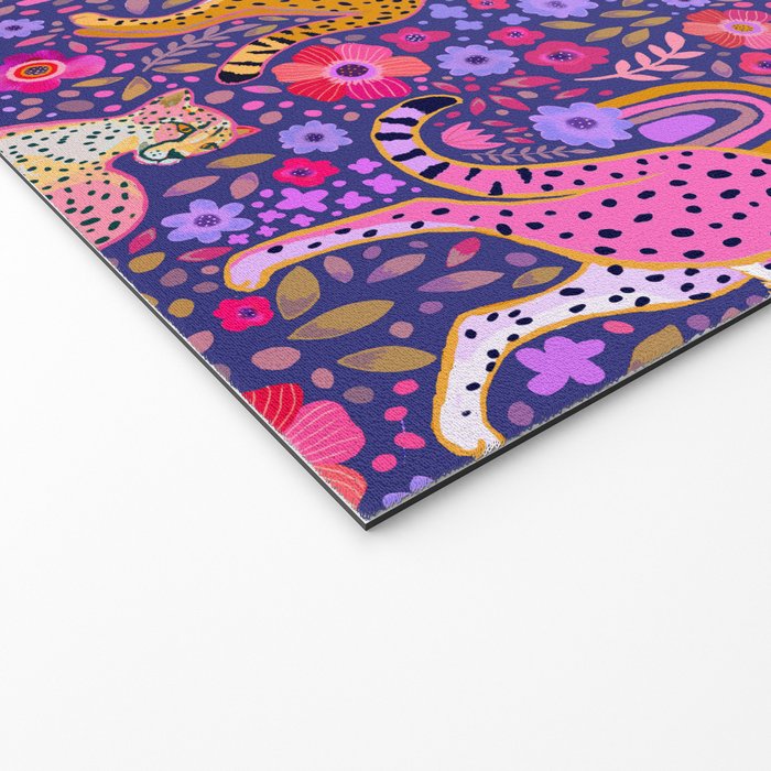 Cheetah in a Rainbow Garden Welcome Mat Gallery Image 2