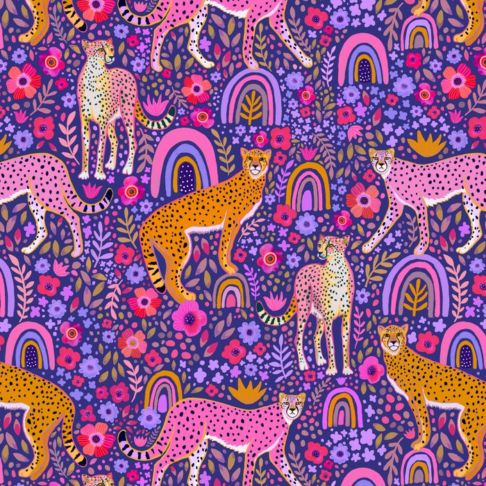Cheetah in a Rainbow Garden Coffee Mug Gallery Image 2