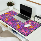 Cheetah in a Rainbow Garden Desk Mat Gallery Image 2