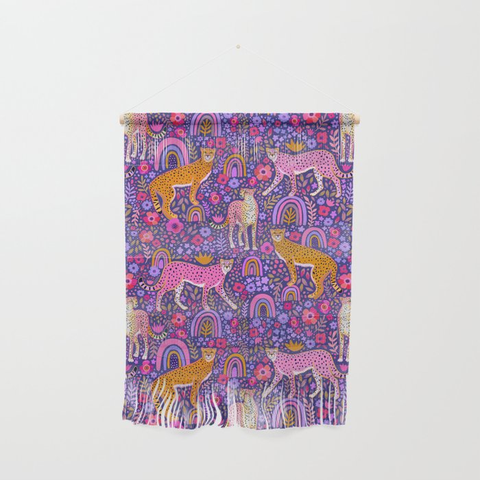 Cheetah in a Rainbow Garden Wall Hanging Gallery Image 1