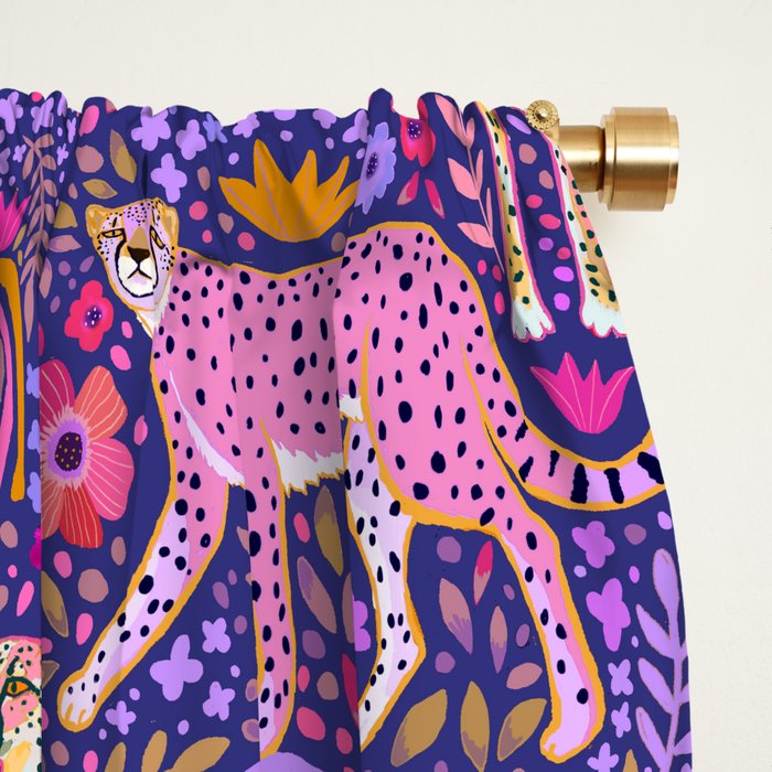 Cheetah in a Rainbow Garden Window Curtain Gallery Image 2