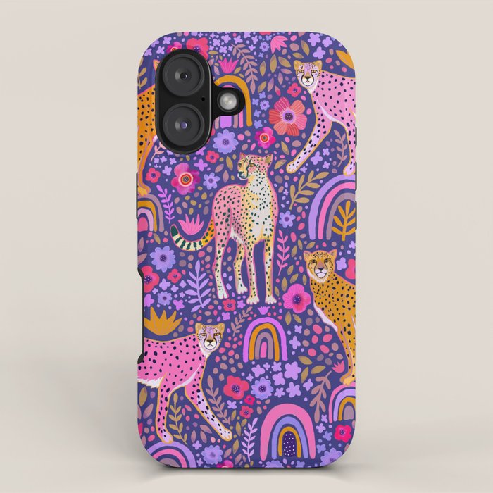 Cheetah in a Rainbow Garden iPhone Case Gallery Image 1
