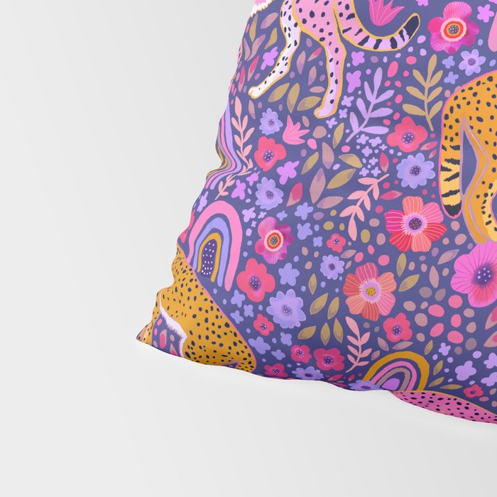 Cheetah in a Rainbow Garden Pillow Sham Gallery Image 4