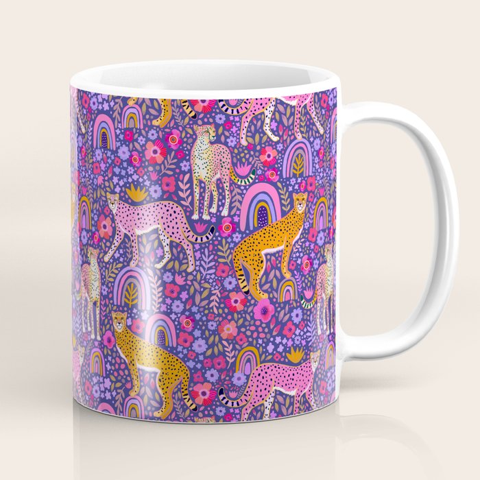 Cheetah in a Rainbow Garden Coffee Mug Gallery Image 1