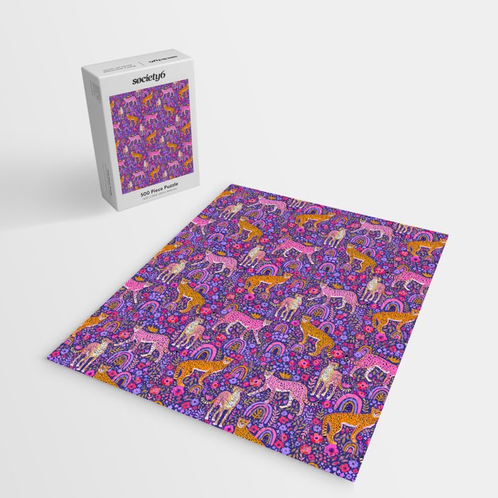 Cheetah in a Rainbow Garden Jigsaw Puzzle Gallery Image 2