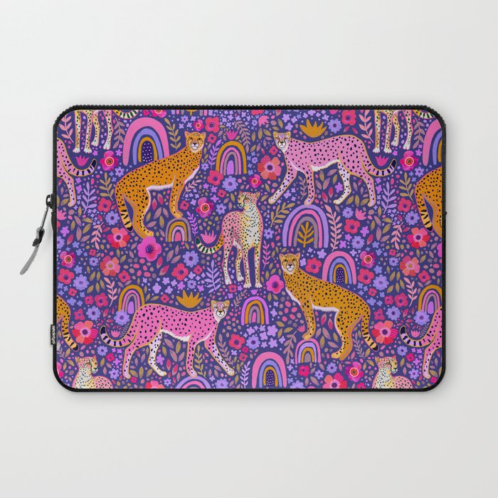 Cheetah in a Rainbow Garden Laptop Sleeve Gallery Image 1