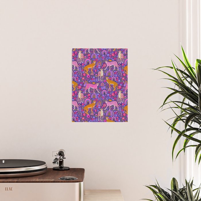 Cheetah in a Rainbow Garden Poster Gallery Image 2