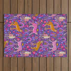 Cheetah in a Rainbow Garden Outdoor Rug Gallery Image 1