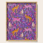 Cheetah in a Rainbow Garden Serving Tray Gallery Image 1
