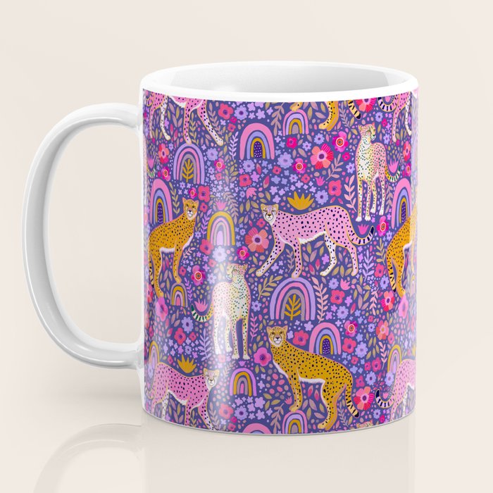 Cheetah in a Rainbow Garden Coffee Mug Gallery Image 3