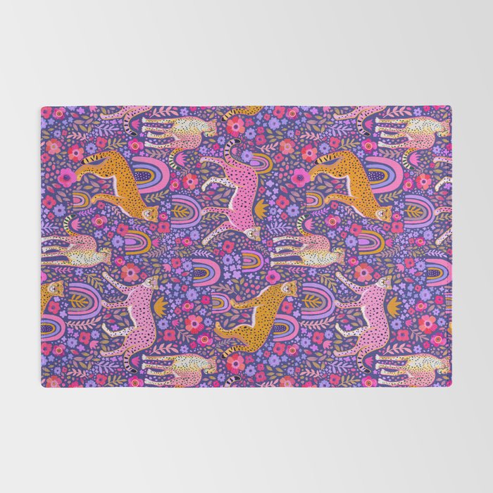 Cheetah in a Rainbow Garden Rug Gallery Image 2