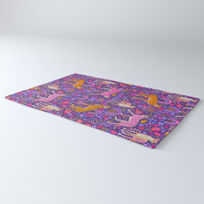 Cheetah in a Rainbow Garden Rug Gallery Image 3