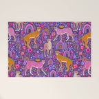 Cheetah in a Rainbow Garden Welcome Mat Gallery Image 1