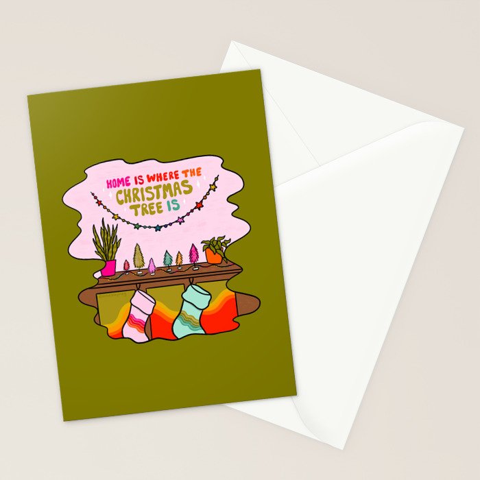 Home Is Where the Christmas Tree Is Stationery Card Gallery Image 2