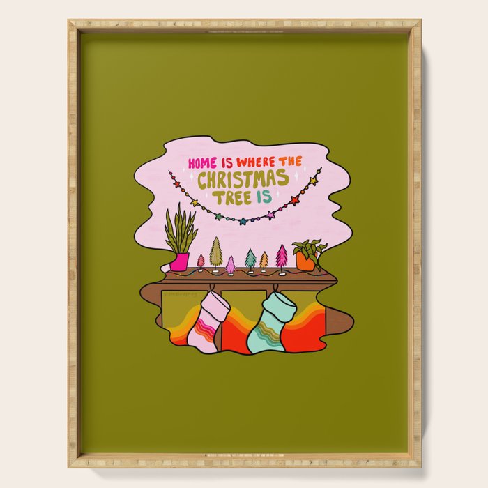 Home Is Where the Christmas Tree Is Serving Tray Gallery Image 1