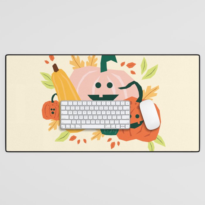 Cute scary pumpkins Desk Mat Gallery Image 1