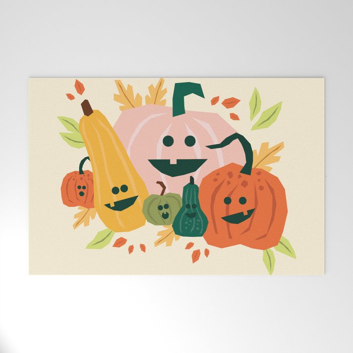 Cute scary pumpkins Welcome Mat Gallery Image 1
