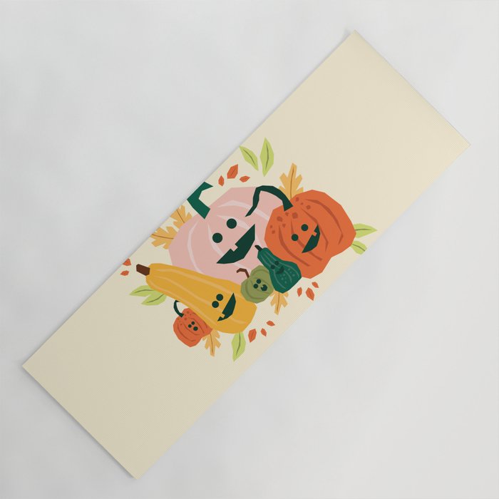 Cute scary pumpkins Yoga Mat Gallery Image 1