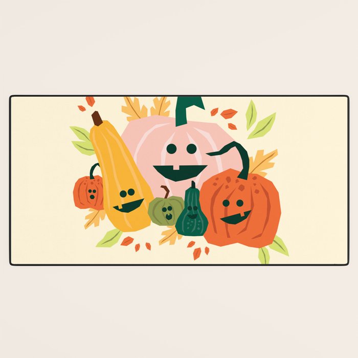 Cute scary pumpkins Desk Mat Gallery Image 3
