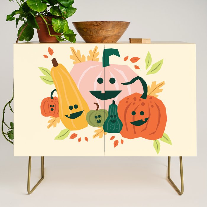Cute scary pumpkins Credenza Gallery Image 1