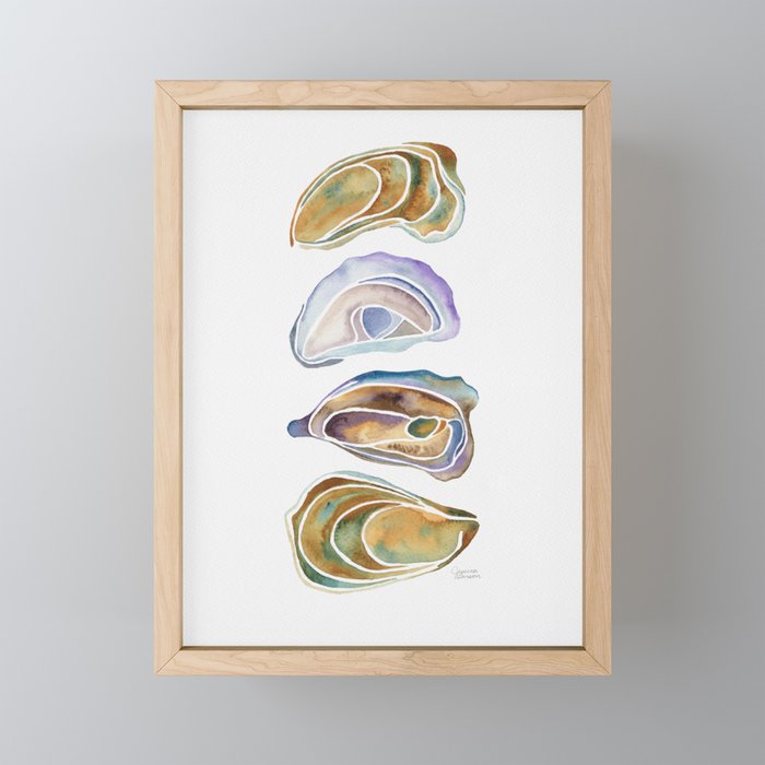 Watercolor Oysters Mini Art Print Gallery Image 1