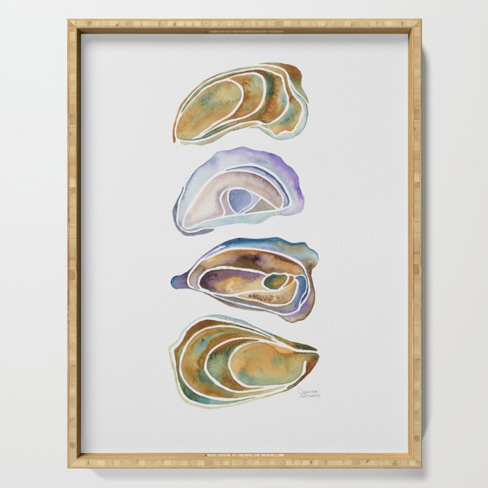 Watercolor Oysters Serving Tray Gallery Image 1