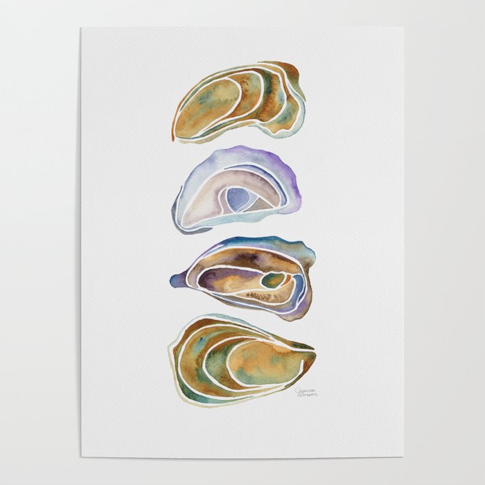 Watercolor Oysters Poster Gallery Image 4