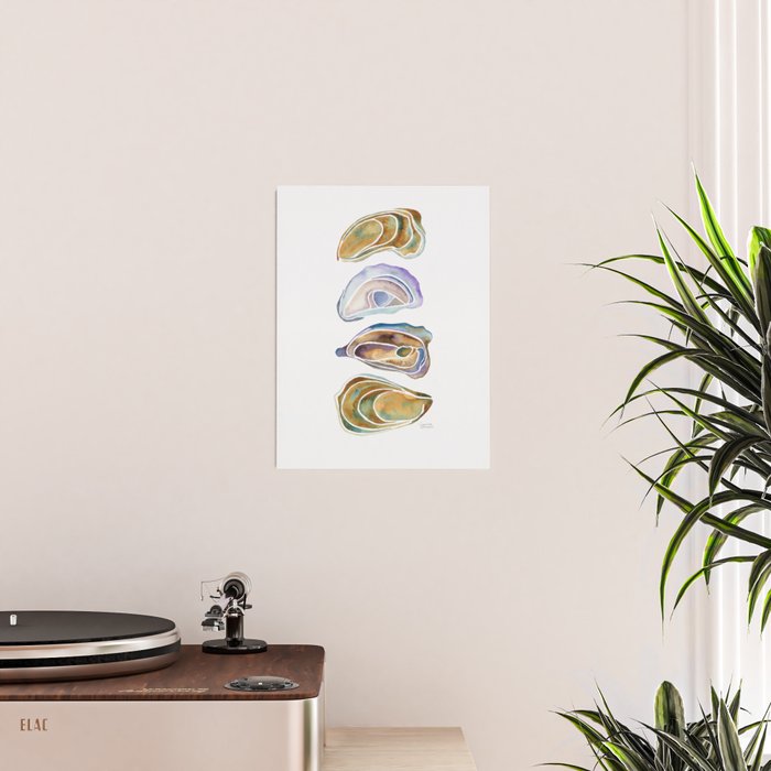 Watercolor Oysters Poster Gallery Image 2