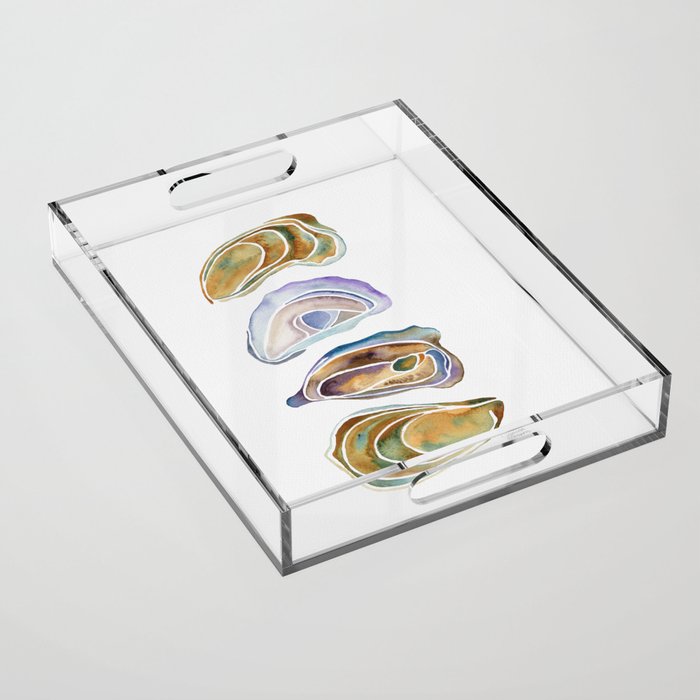 Watercolor Oysters Acrylic Tray Gallery Image 1