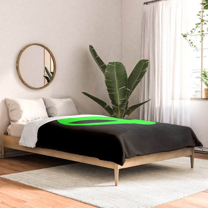 Black and Green Alien Head Shape Comforter Gallery Image 2