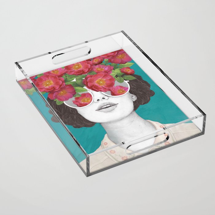 The optimist // rose tinted glasses Acrylic Tray Gallery Image 1