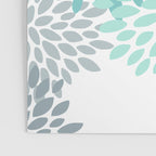 Floral Pattern, Aqua, Teal, Turquoise and Gray Poster Gallery Image 3