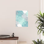 Floral Pattern, Aqua, Teal, Turquoise and Gray Poster Gallery Image 2