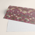 William Morris Strawberry Thief Plum Wine Wrapping Paper Gallery Image 2